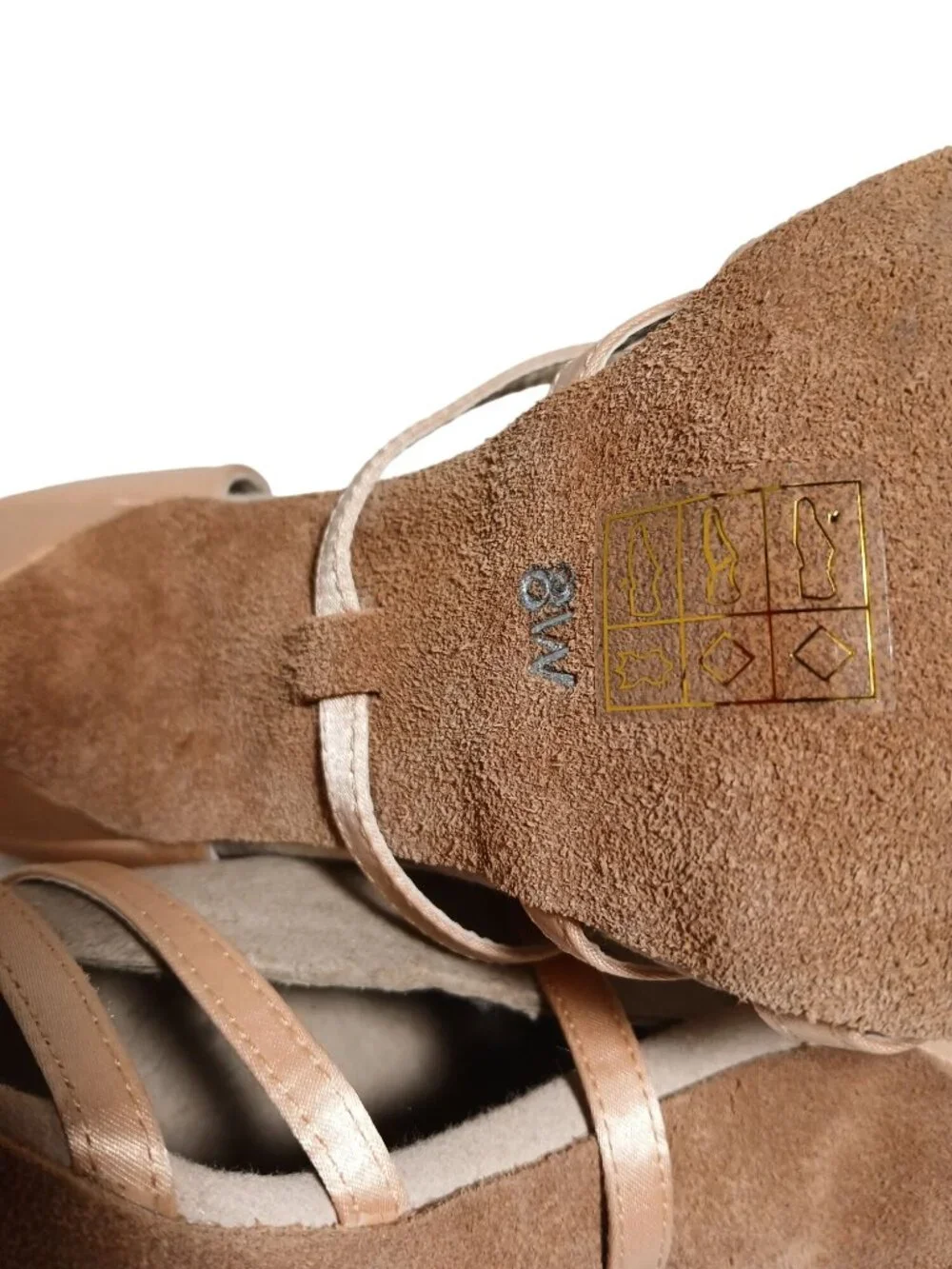 Capezio Julia Satin Strappy Ballroom Dance Heel Latin Shoes Open Toe Heels 8W - Picture 14 of 16